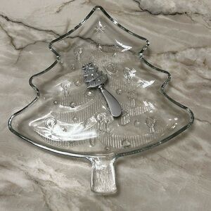 Vintage Christmas Tree Charcuterie Tray with Spreader